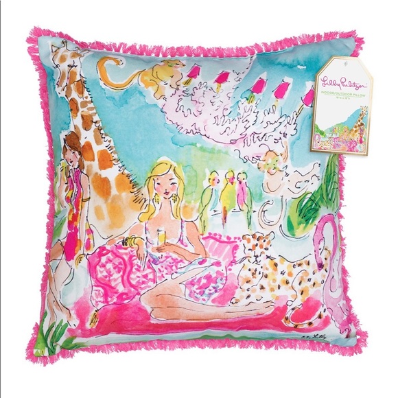 Lilly Pulitzer Other - Lilly Pulitzer Large Pillow Zoo Party Double sided